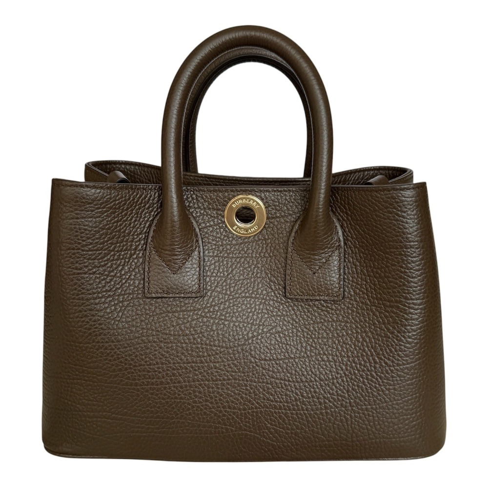 Burberry Small Bermondsey Shoulder Bag Brown Grain Leather Check Bag - Picture 2 of 16
